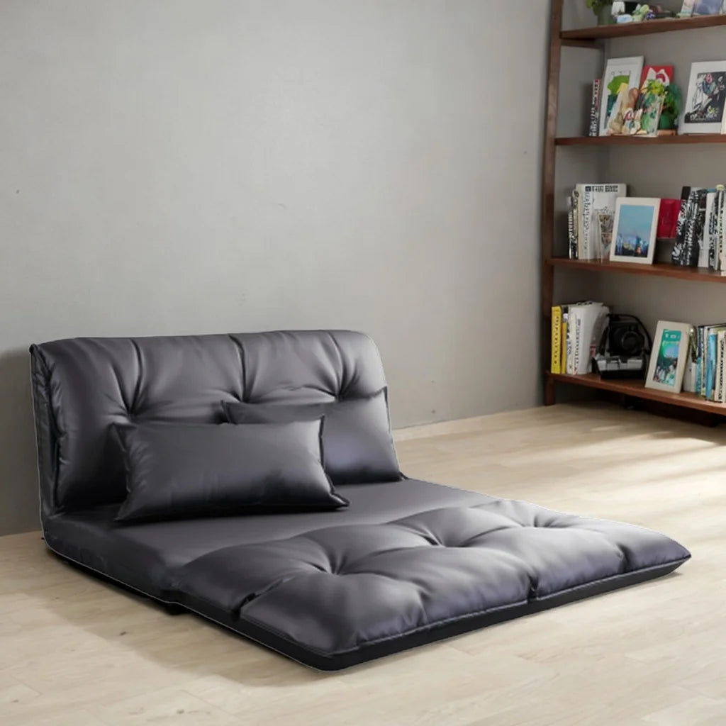 Adjustable Folding Futon Sofa with Two Pillows U641578