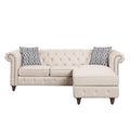 Beige Linen L Shaped Sofa with Chaise A28249