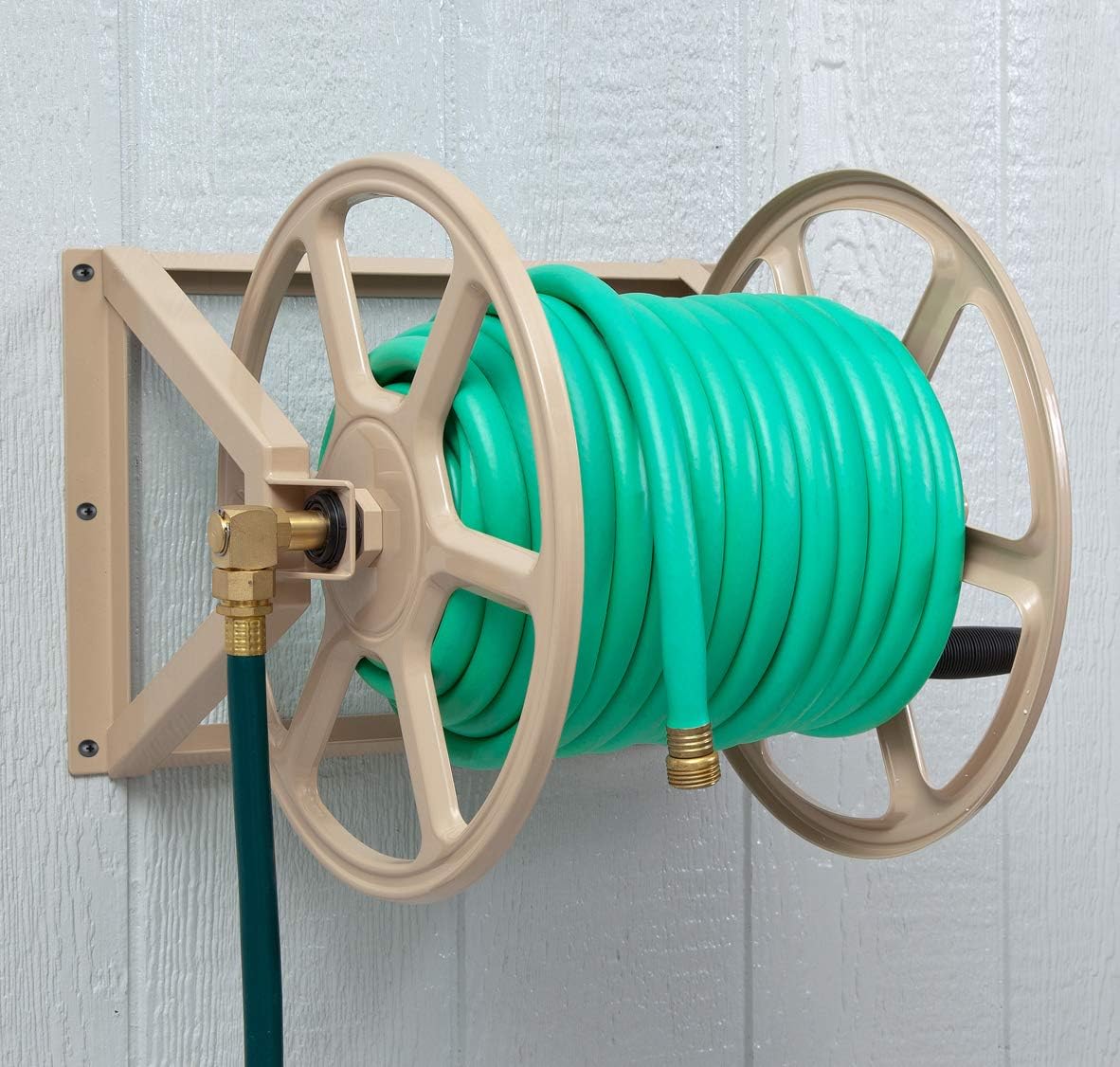 Steel Wall/Floor Mounted Hose Reel, Holds 200-Feet of 5/8-Inch Hose B3252