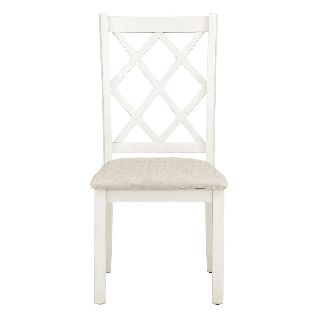 Beige Solid Wood Upholstered Dining Chairs, Set of 4 J37976
