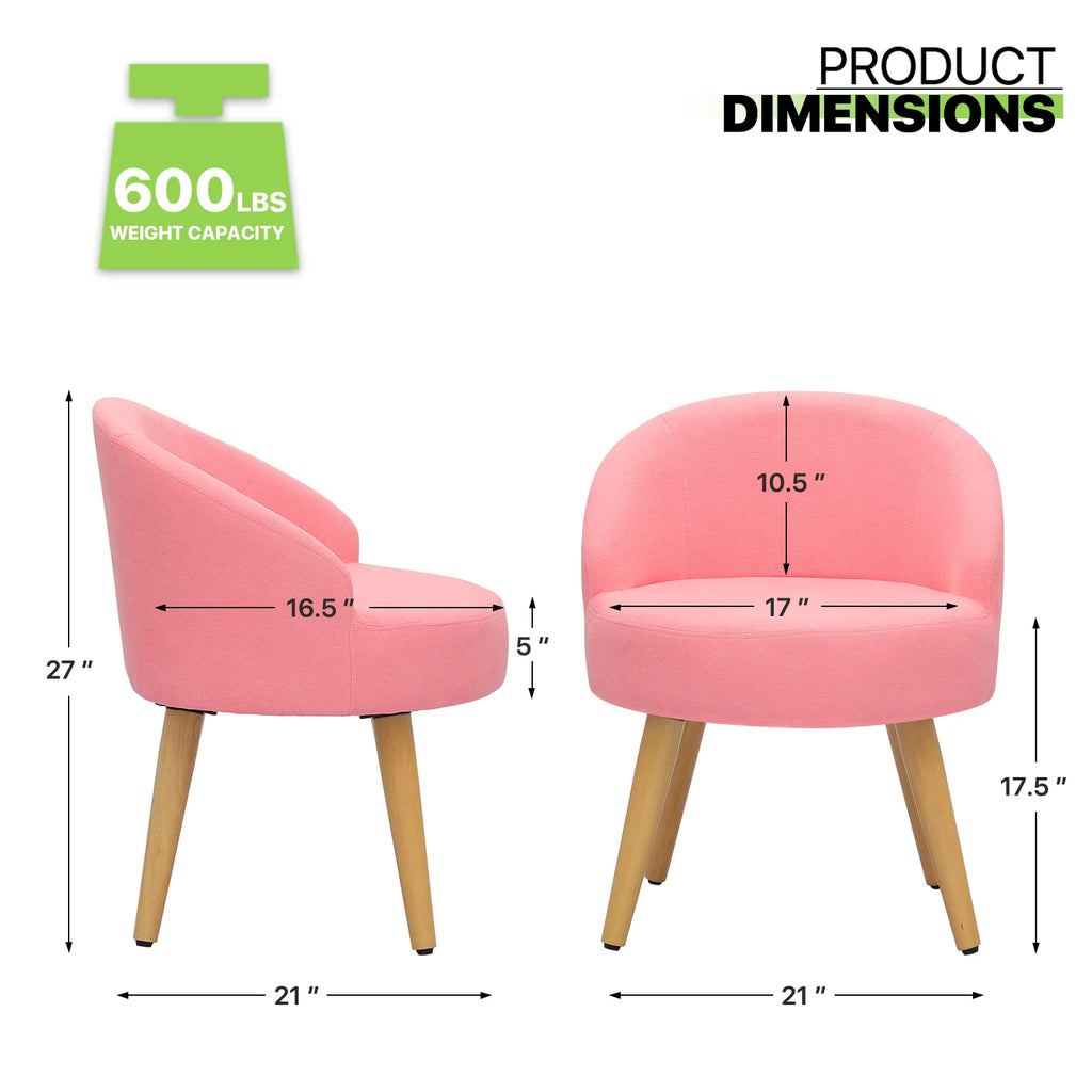 Macaron Pink Upholstered Vanity Chair H94766