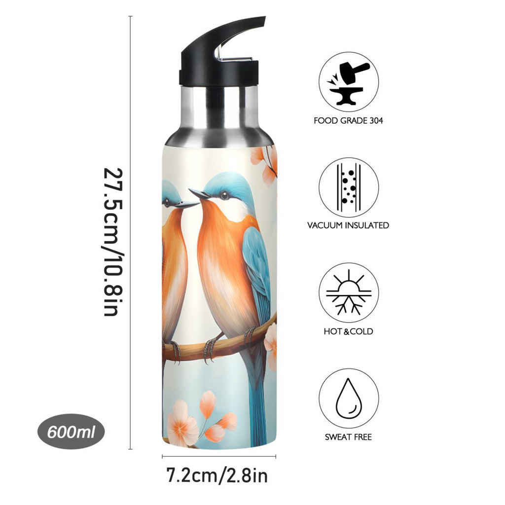 Insulated Thermos Stainless Steel Water Bottle with Straw Lid Leakproof 20 oz V19939