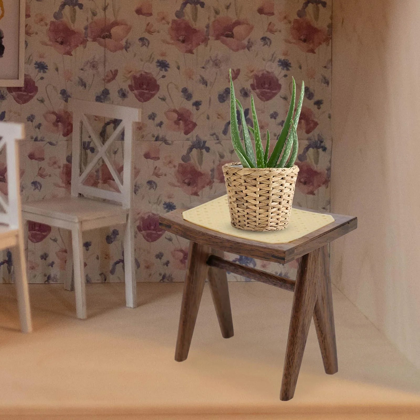 Black Walnut Dollhouse Miniature Dining Chairs J821