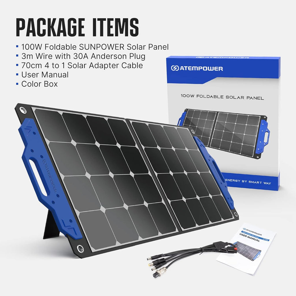 100W Foldable Monocrystalline Solar Panel Suitcase Charger I67379