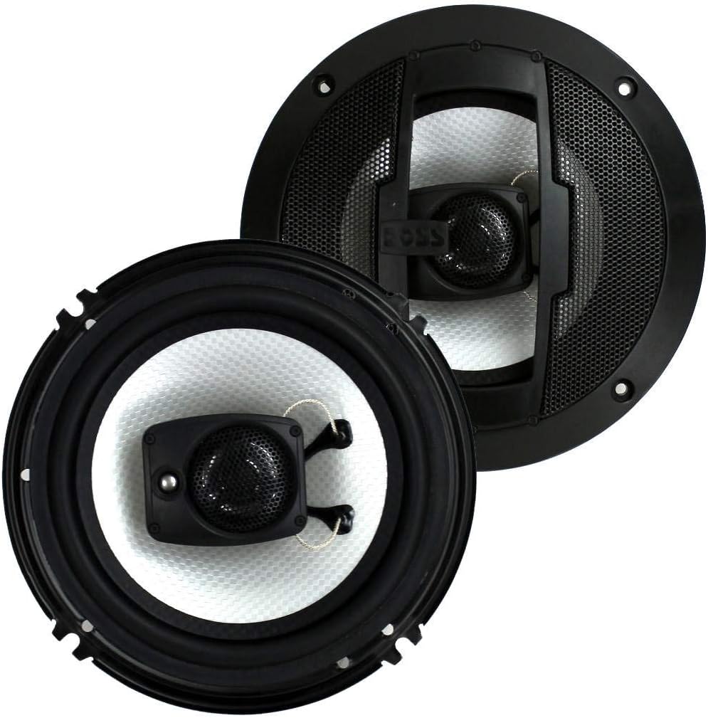 6.5" 600W 3 Way Car Audio Coaxial Speakers 4 Ohm Pack of 2 E1554