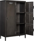 Metal Storage Cabinet with 4 Doors, 55 Height Steel Cabinet with Lockable Doors B664