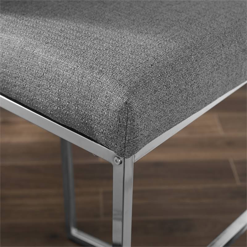 Chrome Metal Bar Stool in Gray I95149