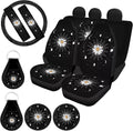 11 Pack Southwestern Car Seat Covers Full Set with Steering Wheel Cover, Seatbelt Covers, Cup Coasters Holder, Keychain Accessories F82219