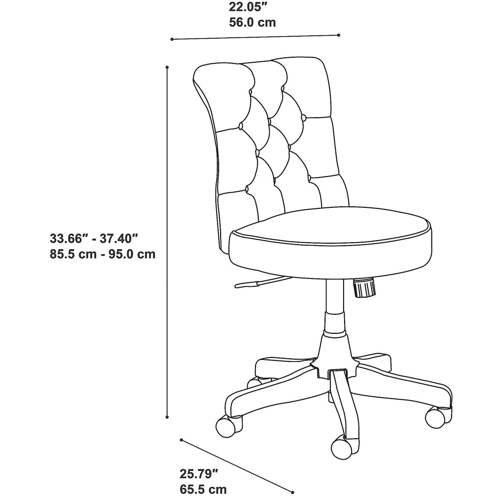 Cream Fabric Tufted Office Chair M96531