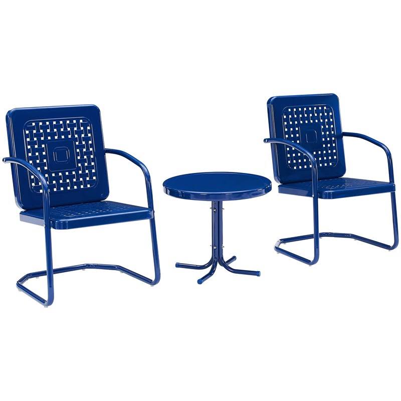 Navy 3-Piece Metal Patio Conversation Set K5074