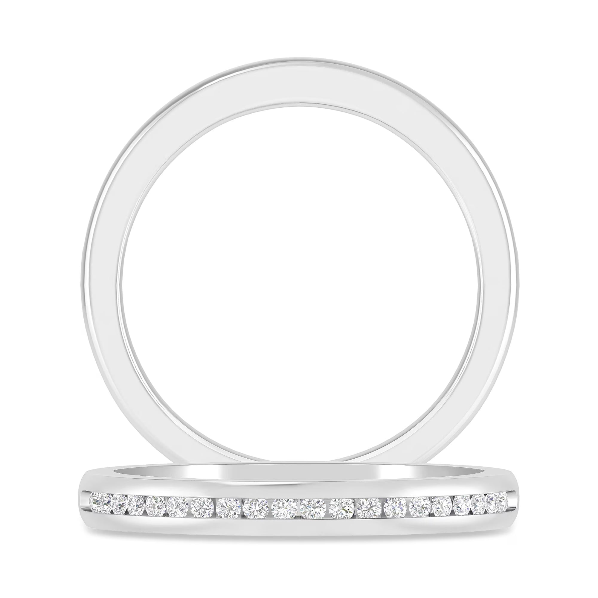 10K White Gold Diamond Stackable Band I1988