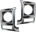 Chrome & Painted Dark Argent Round Headlight Door Pair for Chevy C10 C20 C30 1979 1980 W128889