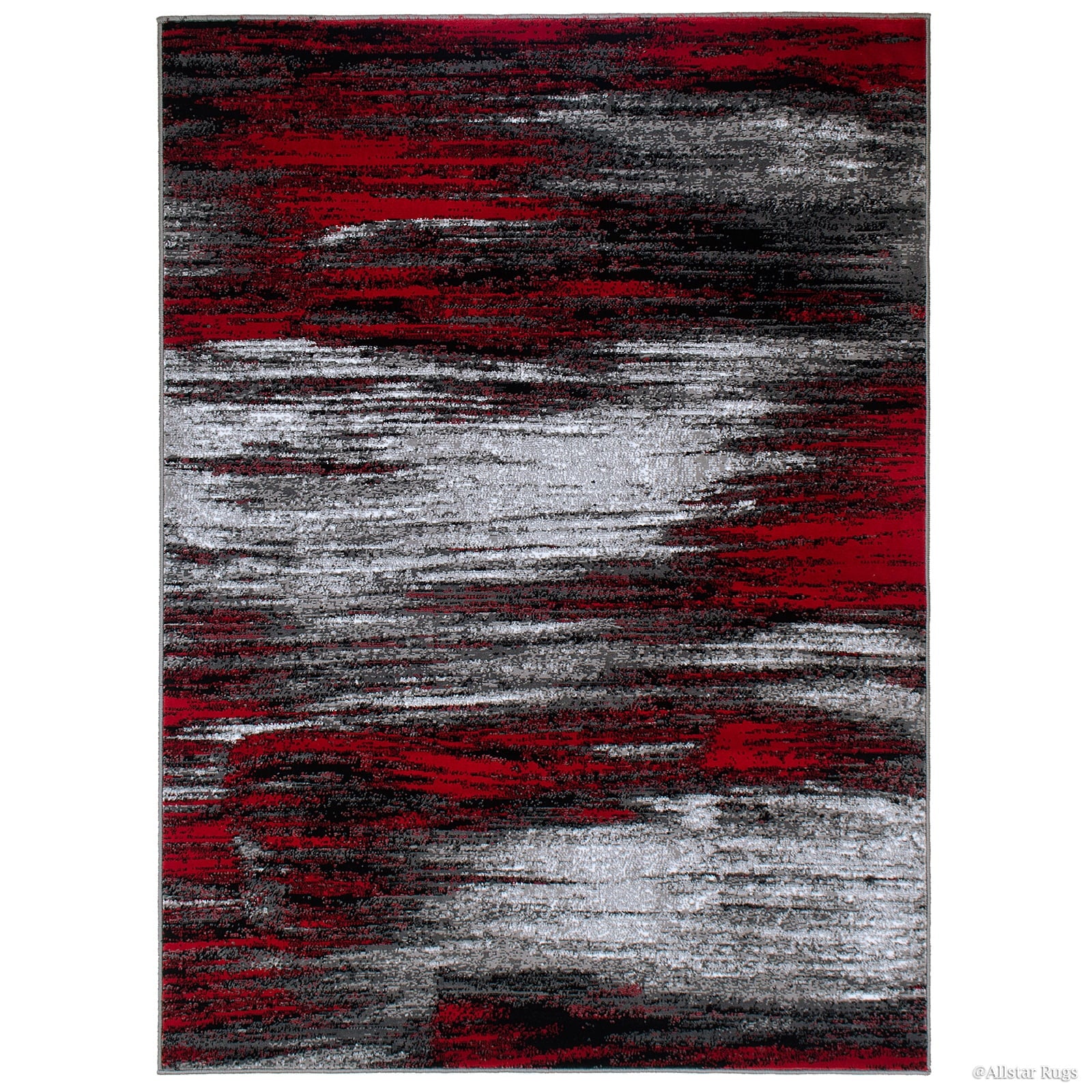 Red Contemporary Woven Area Rug (7' 10" x 10') N452686