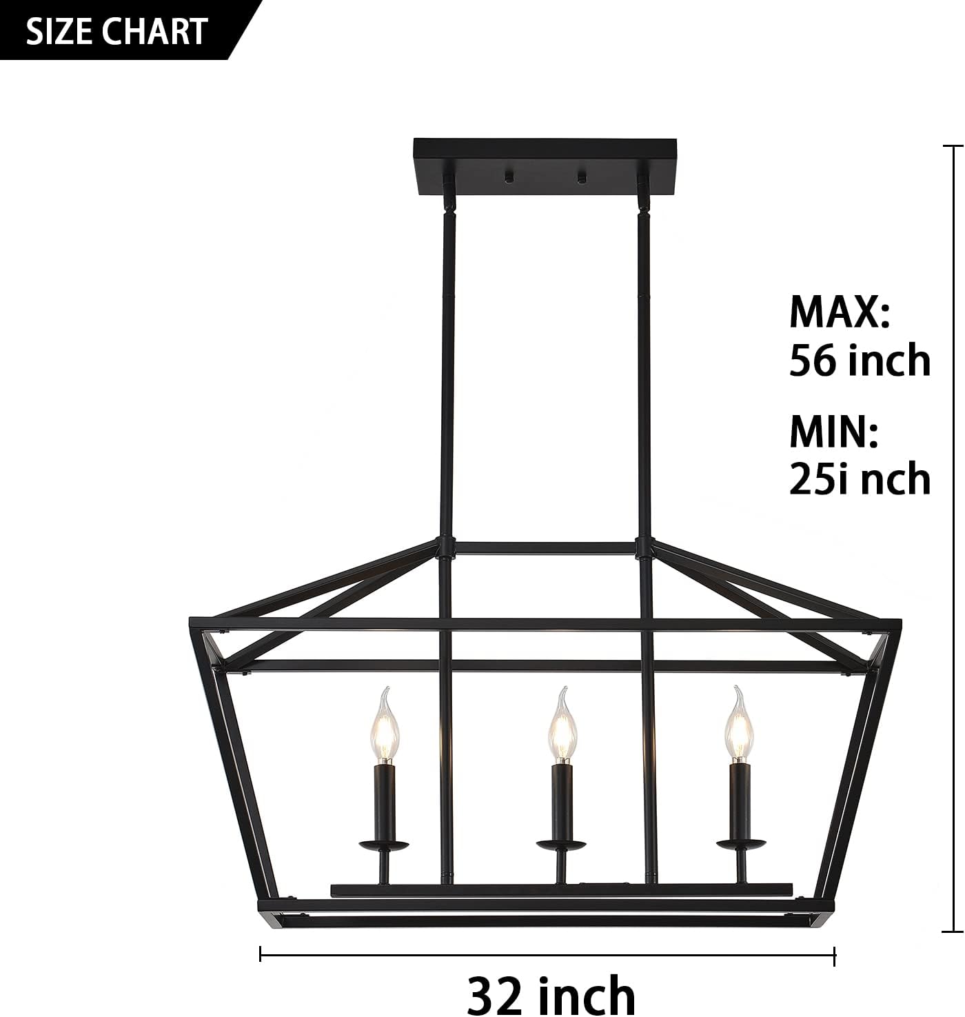 3-Light Black Farmhouse Chandelier R70347