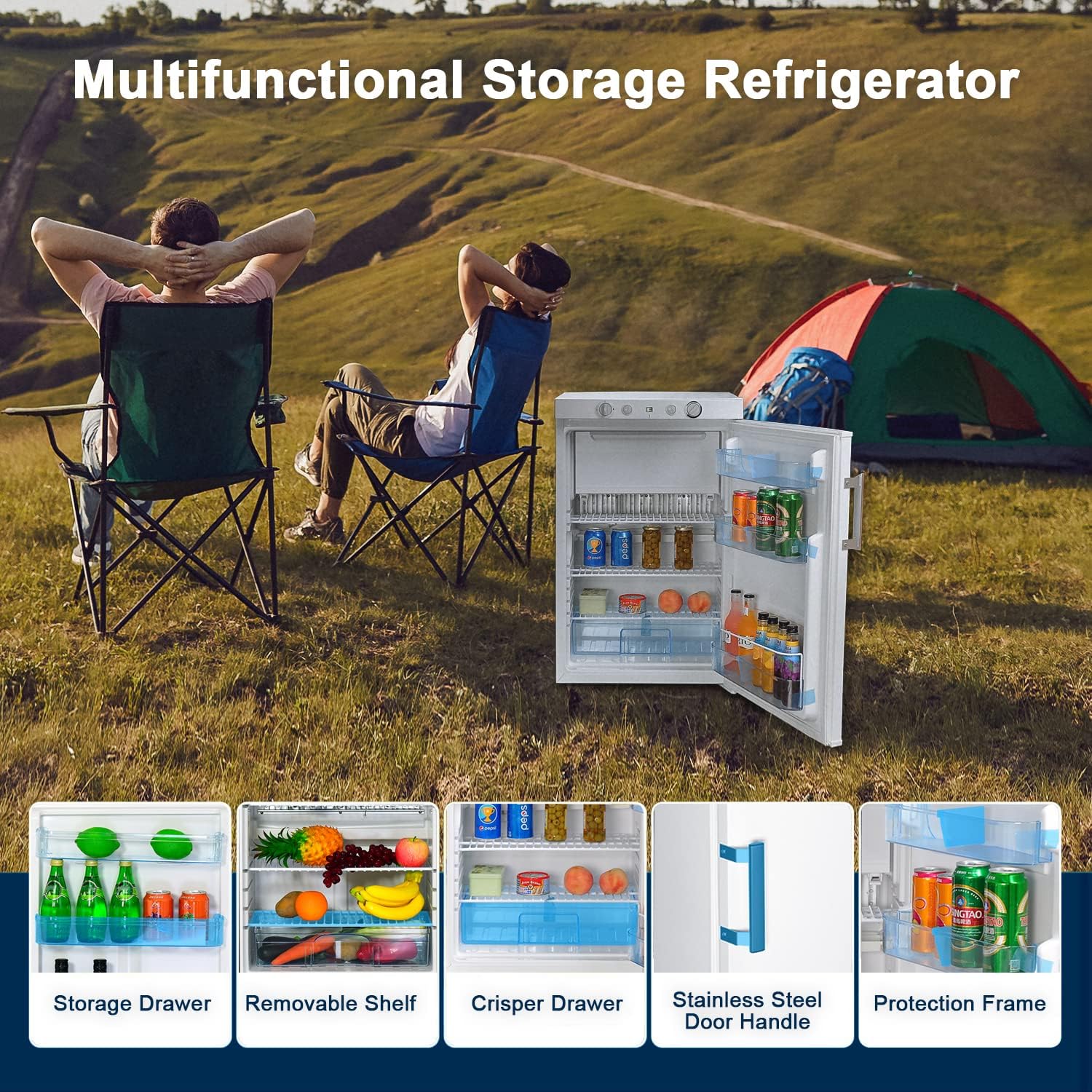 3 Way Propane Refrigerator with Freezer for RV Camper A678056