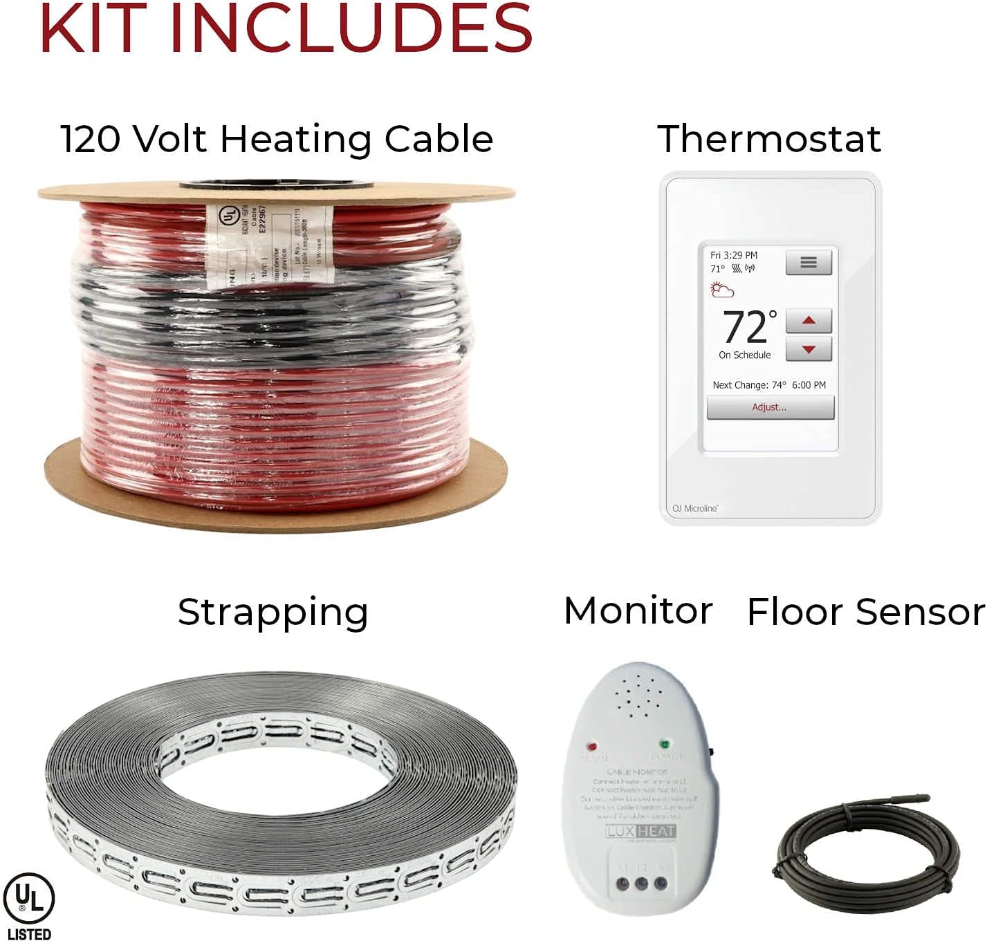 20 Sqft 120v Electric Radiant Floor Heating System Under Tile with WiFi Programmable Thermostat J9814