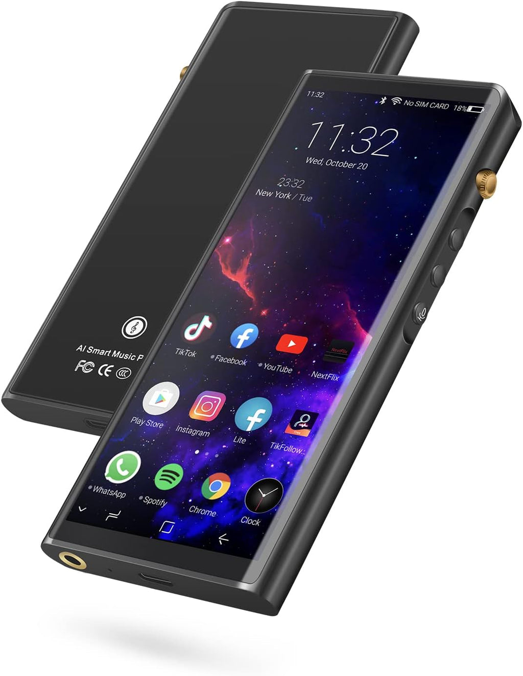 MP3 Player with Bluetooth and WiFi, 4.82 Touch Screen Portable Hi-Fi Lossless Music Video Player Support 128GB Extended Memory and SIM Card L469