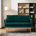 Green Velvet Loveseat Sofa with Metal Feet P972