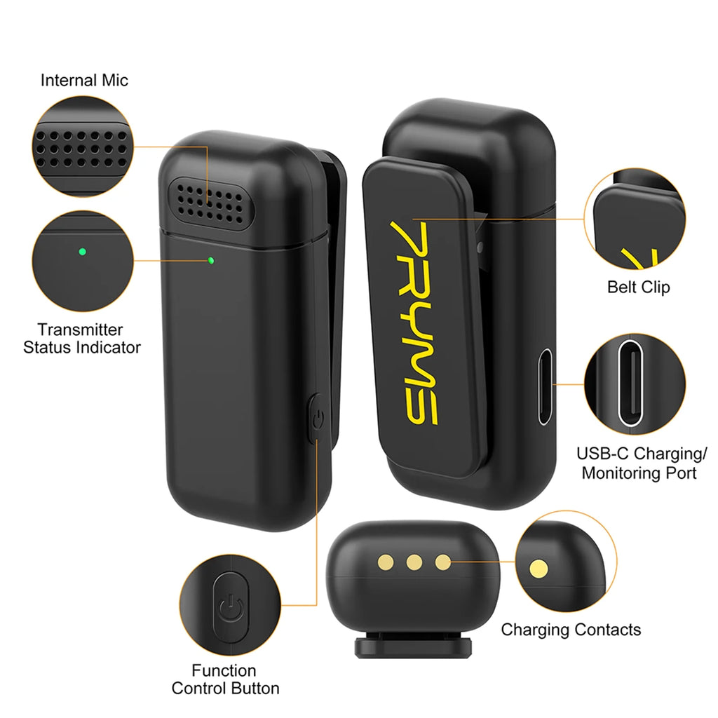 Wireless Microphone System with 50M Transmission Range, Built-in Battery F716495
