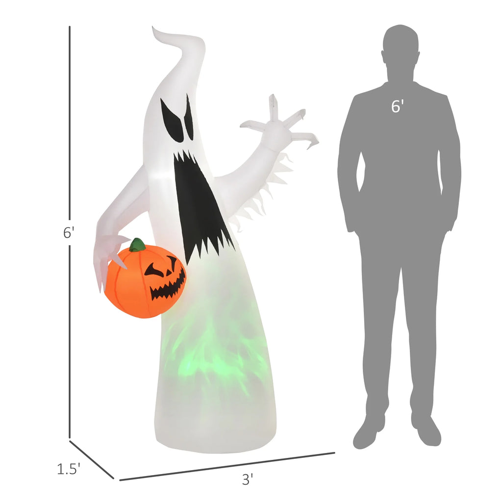Halloween Inflatables Ghost with Pumpkin LED Yard Decor Z265