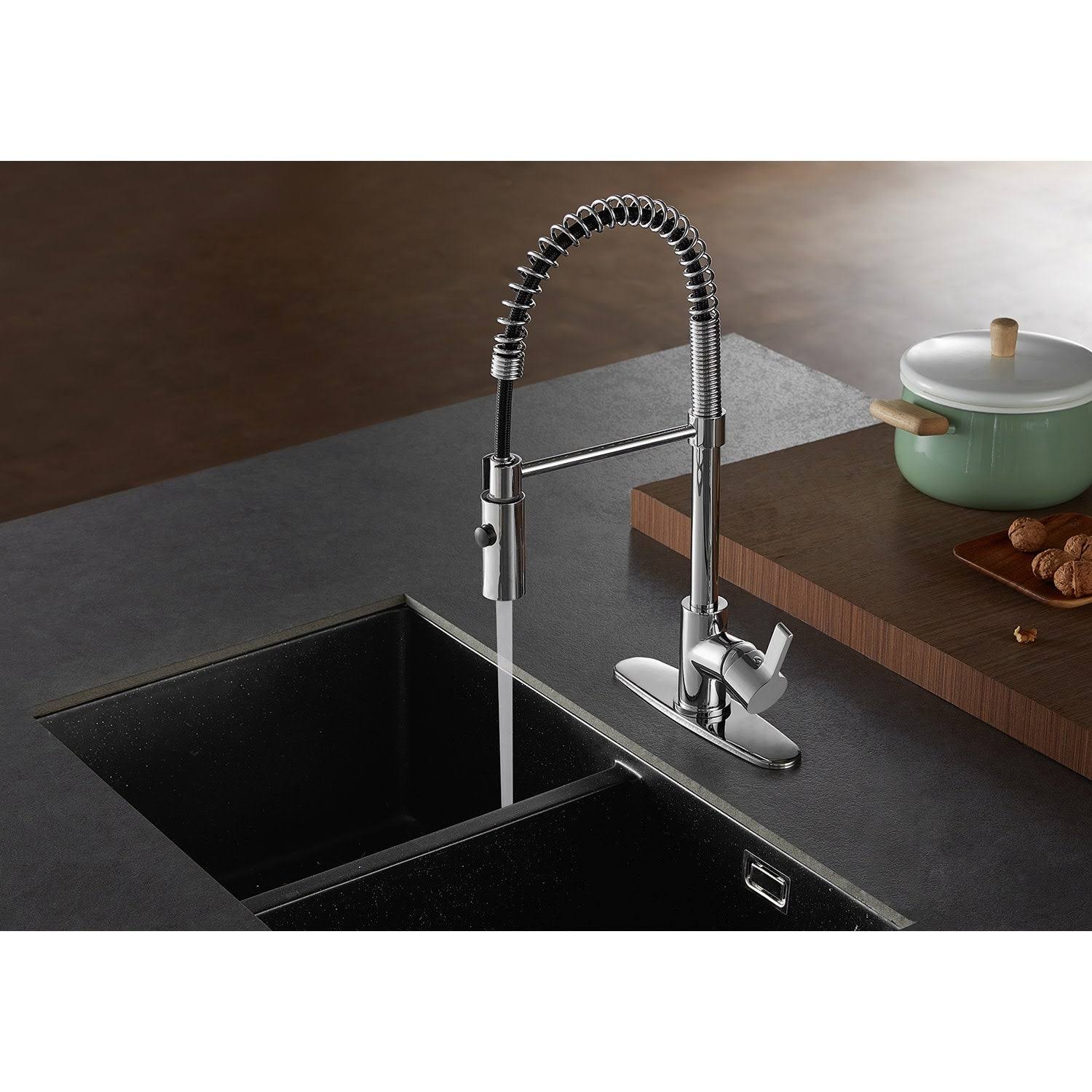 Matte Black Single-Handle Pre-Rinse Kitchen Faucet P6205
