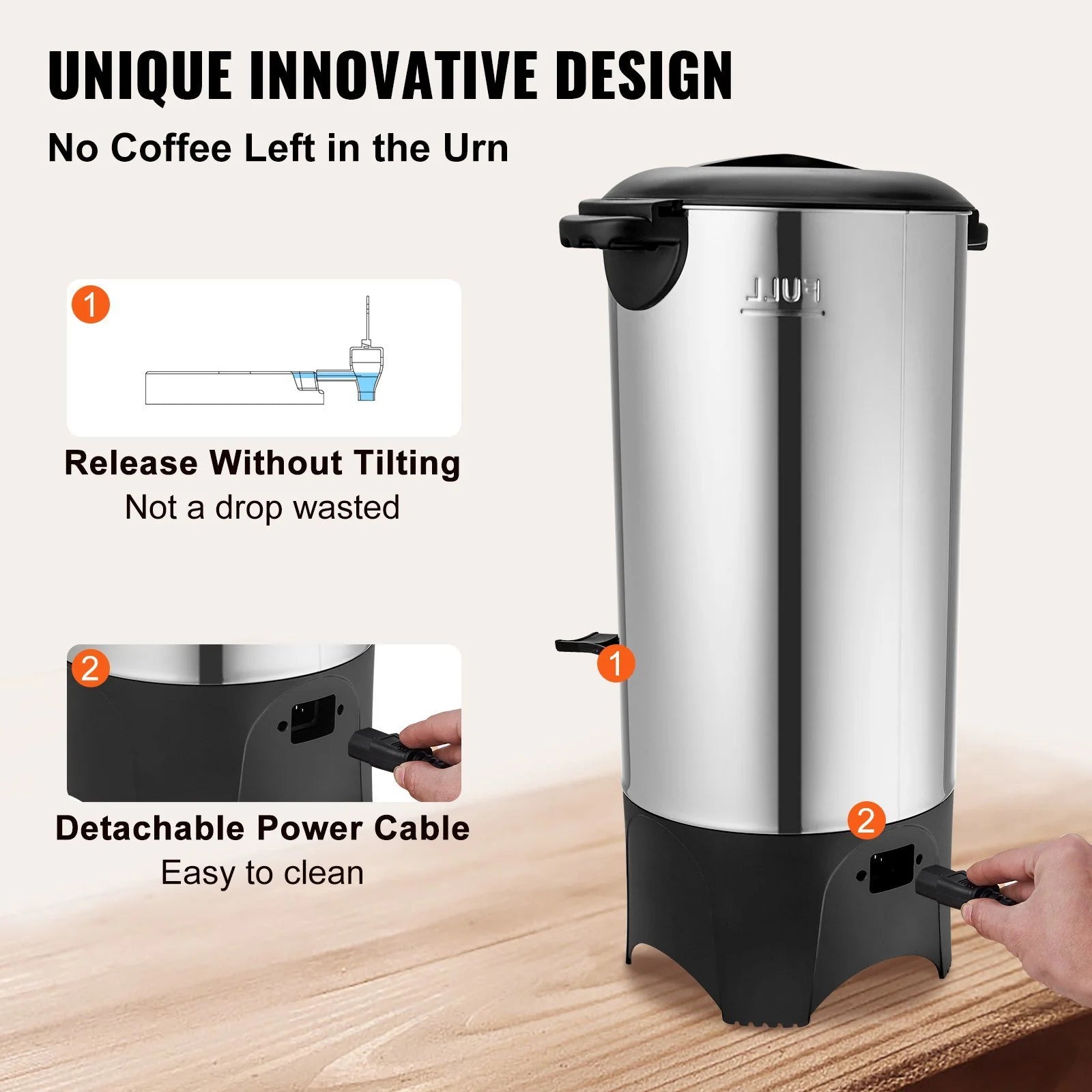 50 Cup Stainless Steel Coffee Dispenser W799