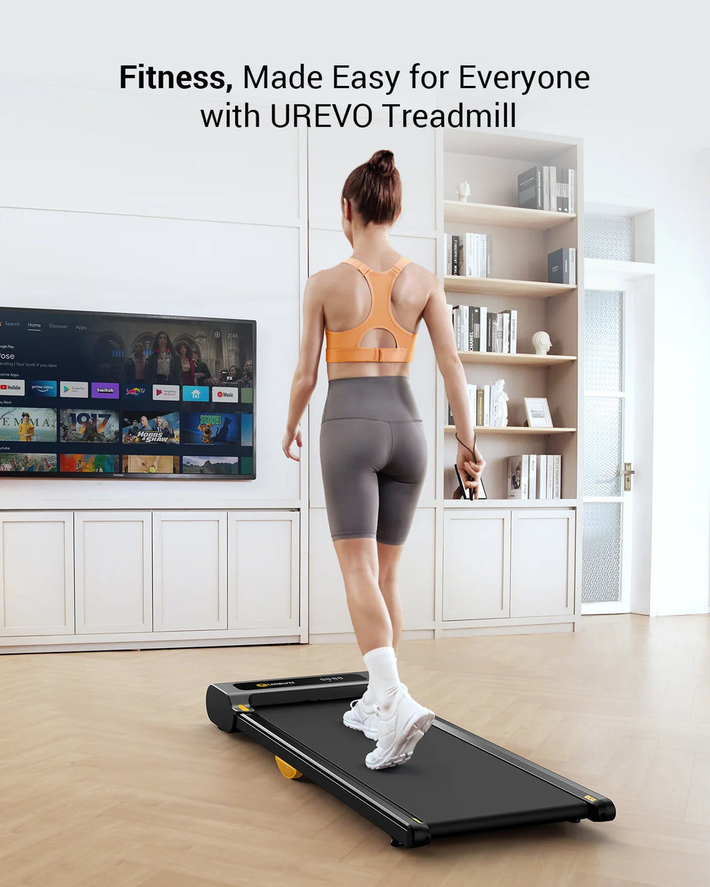 Under Desks Treadmill Walking Pad, Mini Treadmill 2.25HP 265 lb Capacity with Remote Control O9424