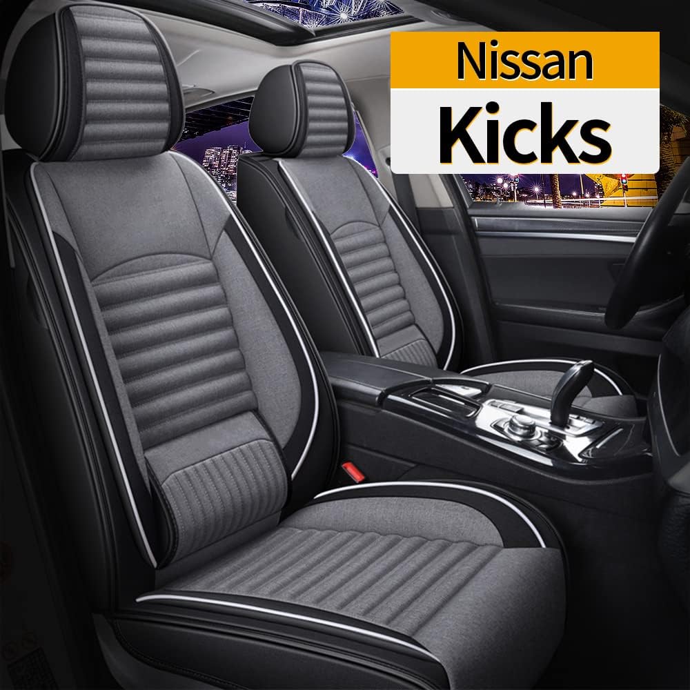 Red&Black Linen Car Seat Covers Full Set F652