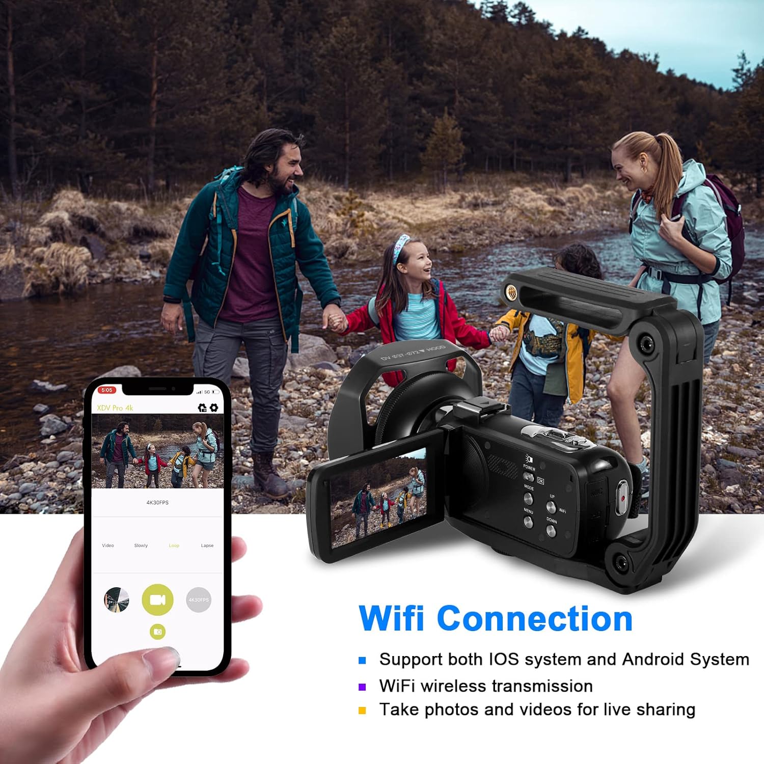 4k 60fps Video Camera with 18x Manual Zoom & IR Night Vision C517