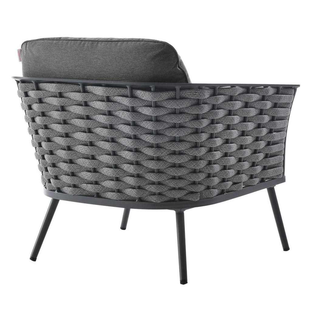 3 Piece Outdoor Aluminum Sectional Sofa Set in Gray X238