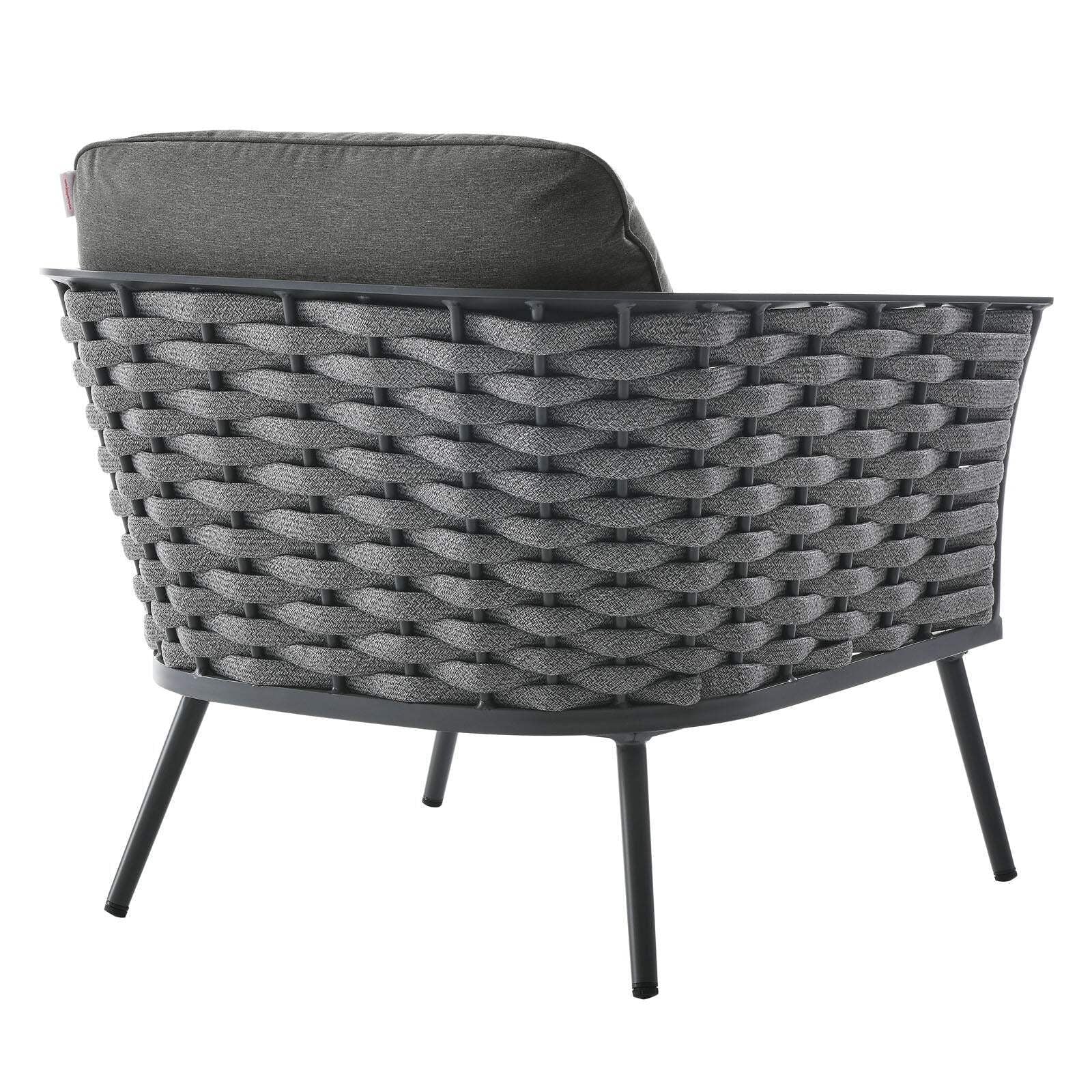 3 Piece Outdoor Aluminum Sectional Sofa Set in Gray X238