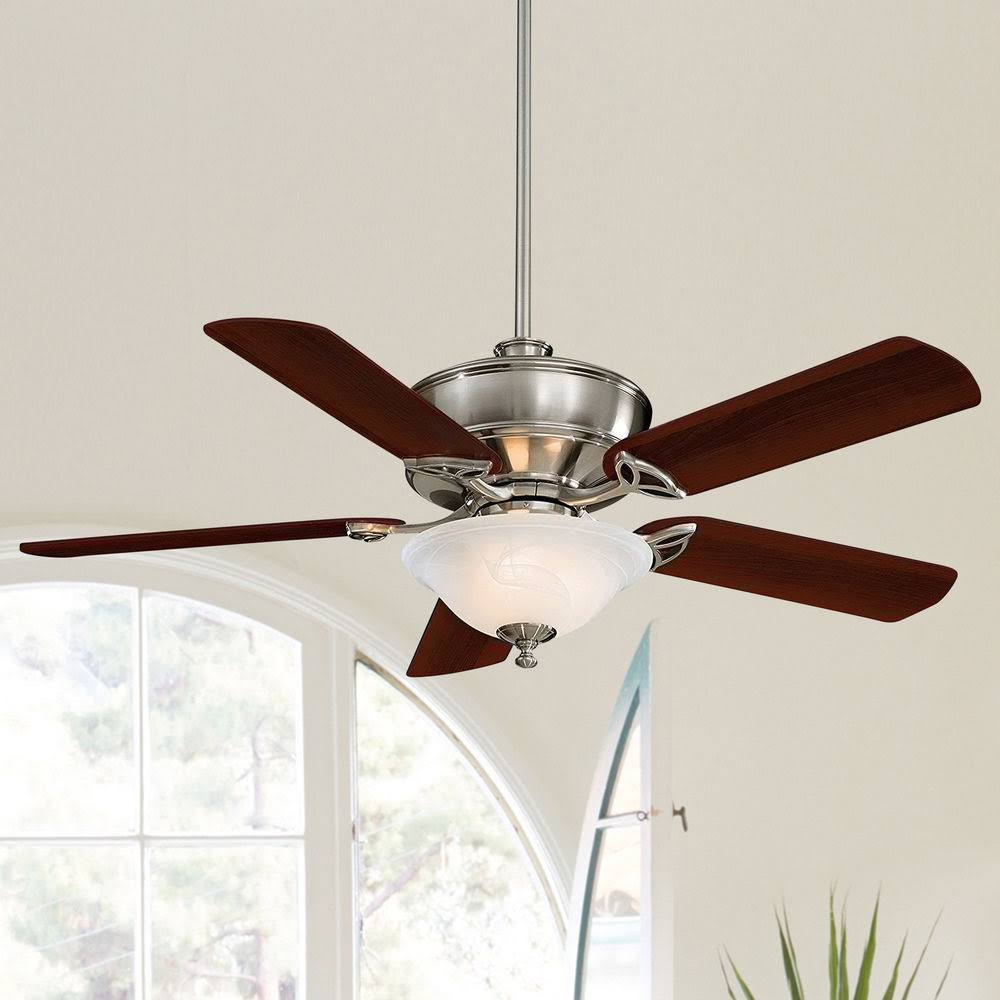 Brushed Nickel Ceiling Fan with Light P754